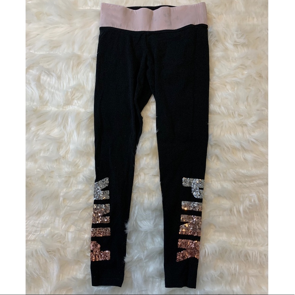 VS Pink Sequin Yoga Pants